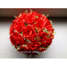 Artificial silk/rose flower ball for wedding or festival decoration